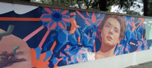 Peinture murale des 100 ans d`Agustina Bessa-Luís en images